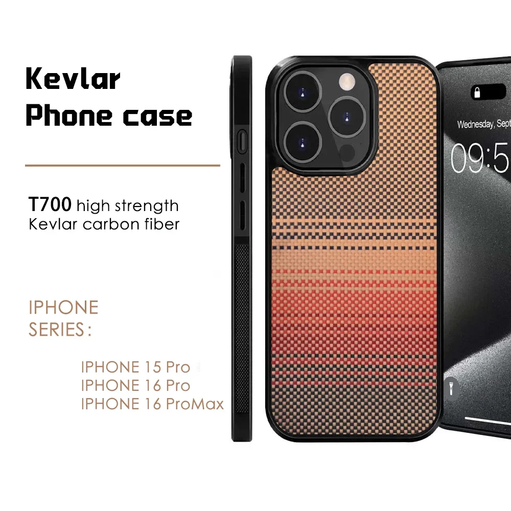 

Новый магнитный кевларовый тканый чехол из углеродного волокна, устойчивый к ударам и отпечаткам пальцев с Magsafe для iPhone 16, 15 Pro 16 Pro Max