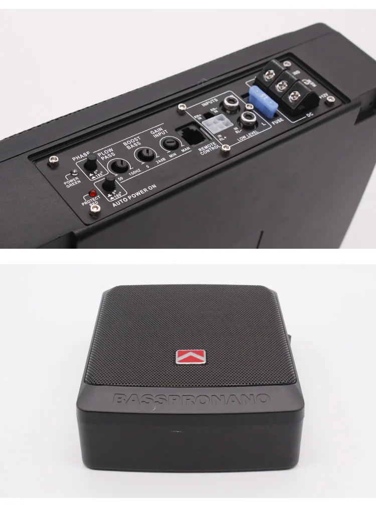 Rltra-thin 50Hz-150Hz Aluminum Alloy Shell 6*8 inch Underseat Car Audio Power Bass Auto Active Subwoofer RMS Power 200W Max 800W