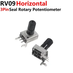 20PCS RV09 Horizontal 12.5mm Shaft 1K 2K 5K 10K 20K 50K 100K 1M 0932 103 Adjustable Resistor 0932 3Pin Seal Rotary Potentiometer