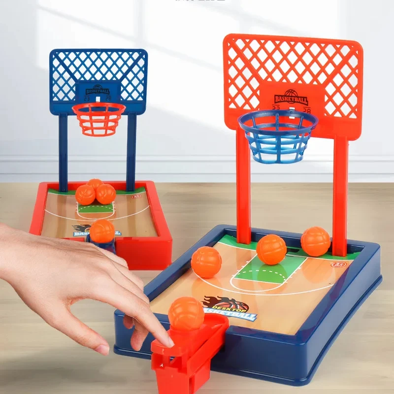 Ensemble de tir au doigt de cerceau de basket-ball, jeu de société de bureau, mini machine, table de fête, sport coule, 2 jeux ultérieurs, jouets de balle