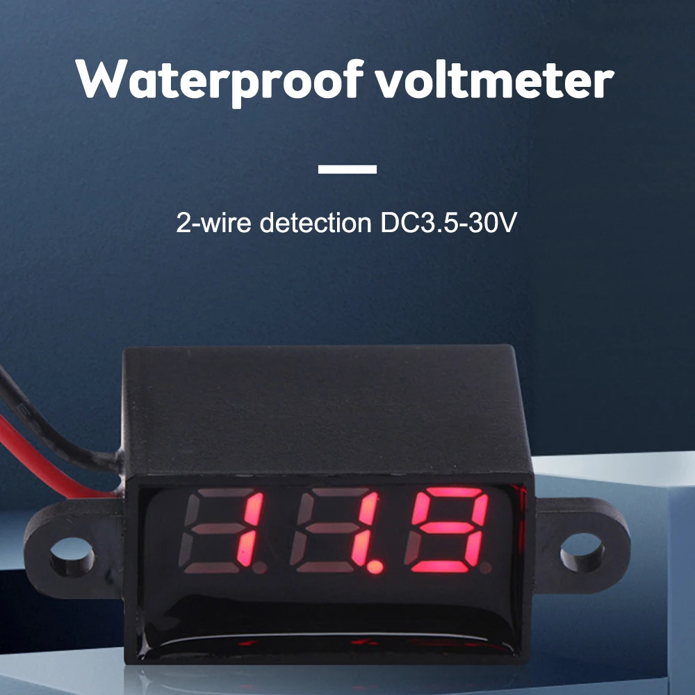 Digital Voltmeter DC Waterproof Dustproof Drop Resistant Voltmeter Display Voltage Tester Meter for Motorcycle Car