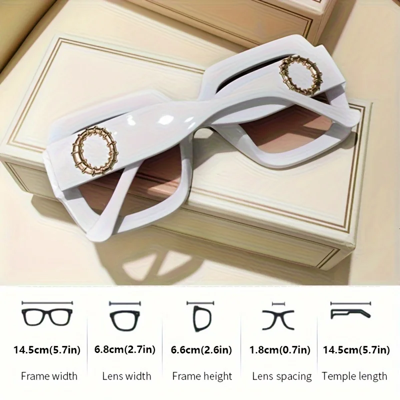 New style Fashion Square Sunglasses Trendy Two-Tone Color Block, Anti-Glare Lens, Durable Plastic Frame, Perfect for Hiking