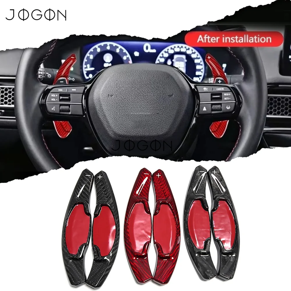 Dry Carbon Fiber Car Interior Steering Wheel Paddle Shifter Cover Trim Accessories For Honda Civic 11th Generation 2022-2026