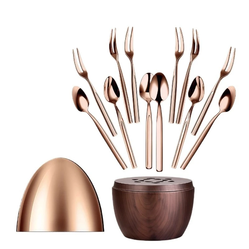 

Light luxury and exquisite high-end sense, fruit fork storage box, housewarming gift dessert spoon, coffee spoon decoration