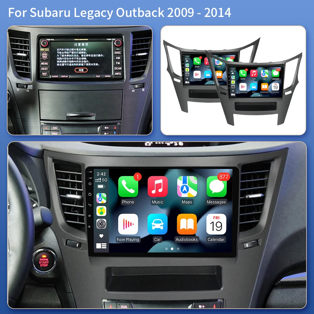 Android 16 Car Player For Subaru Outback 4 Legacy 5 2009-2014 LHD RHD DVD Carplay Auto Radio Head Unit Multimedia Navigation GPS