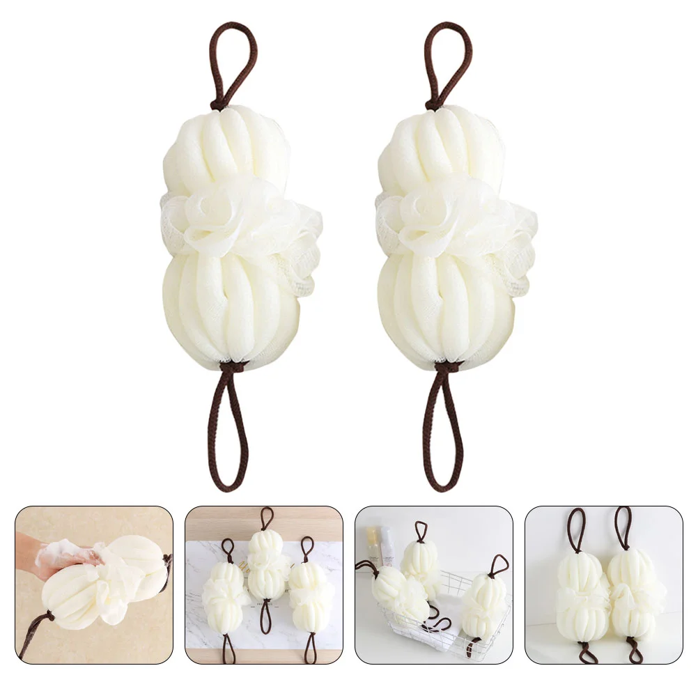 

2 Pcs Bath Ball Flower Sponge Shower Exfoliating Body Scrubber Bathroom Brush Mesh