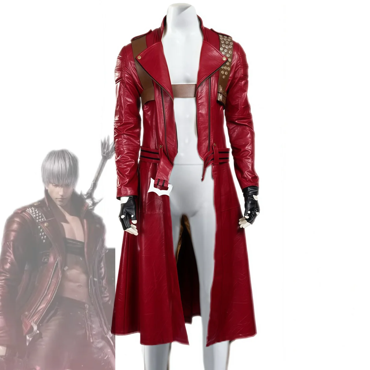 Dante Cosplay Costume Jacket DMC 3 Long Poncho Jacket Only Halloween Carnival Party Clothing