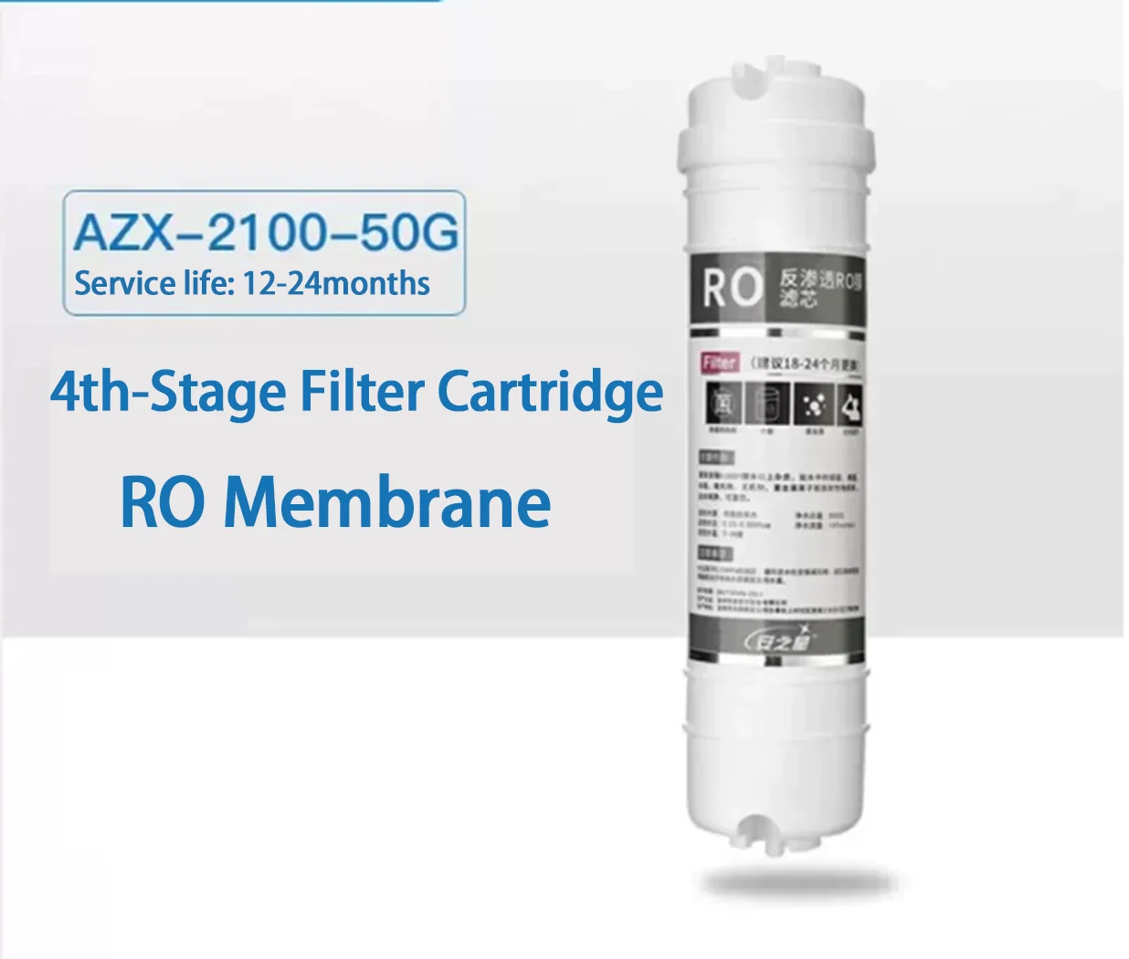 AZX-2100-50G Filter Cartridge Set-4th Stage Reverse Osmosis (RO) Membrane