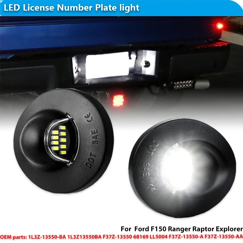 Para Ford F150 F250 F350 Super Duty Ranger Explorer Bronco Excursion Expedition 2 uds luces de matrícula etiqueta lámpara de luz montaje
