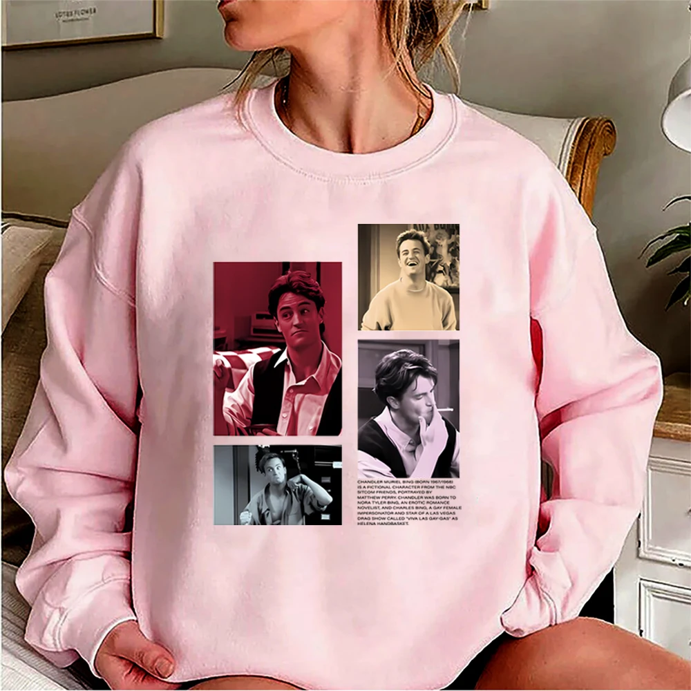 Vrienden TV Show Sweatshirt Chandler Bing Rip Shirts Honoring Matthew Perry Grafische trui Retro jaren '90 Trendy Crewneck Sweatshirts