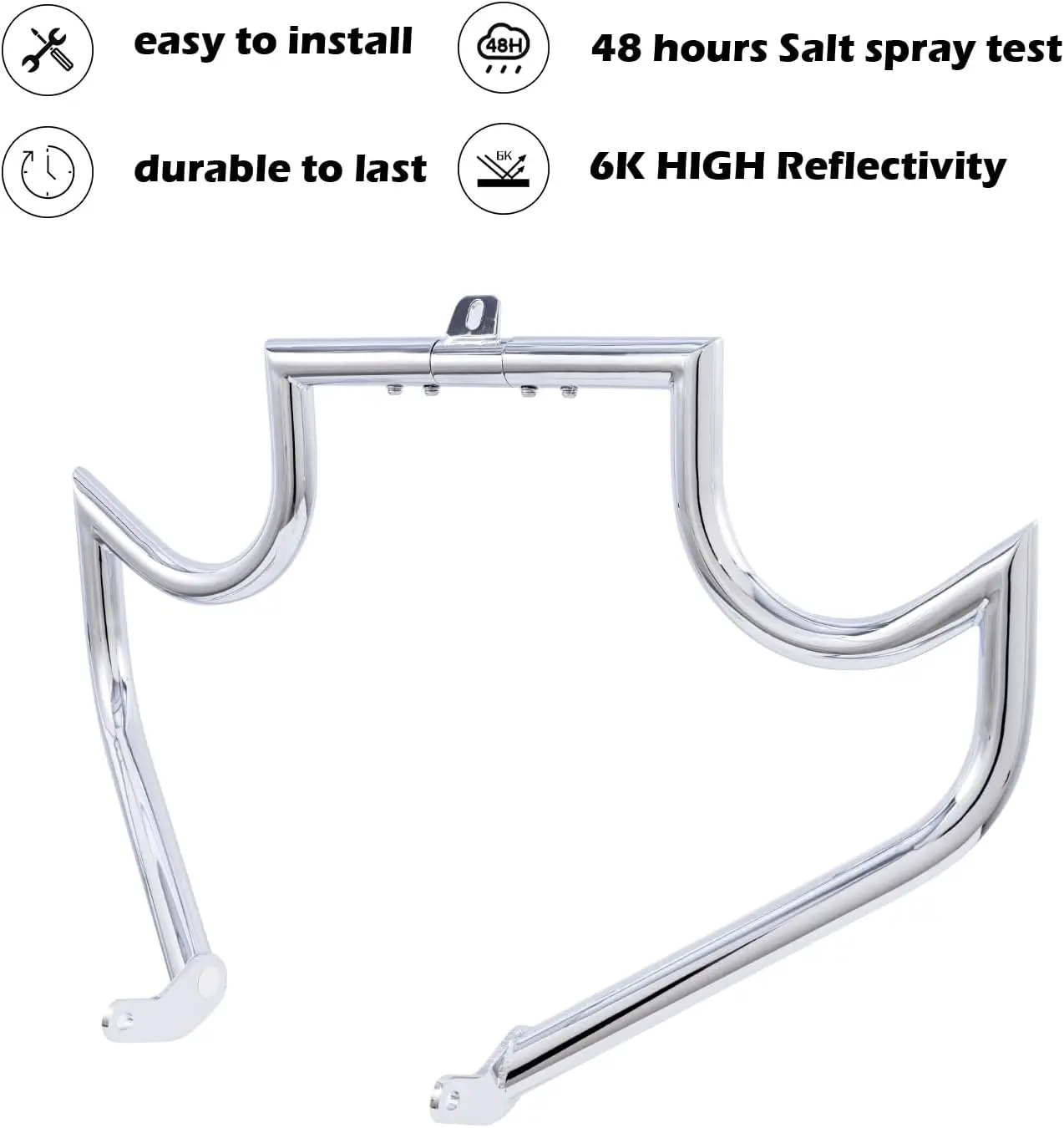 Mustache Crash Bar Engine Chrome Fit Harley Breakout Blackline Rocker Softail Standard Custom Springer Deuce Night Train 00-17
