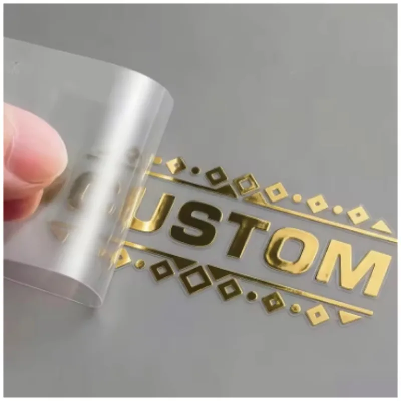 Custom Transfer 3D Sticker, Metal Logo, DIY Personalized Label Decal, Waterproof Name, Self-adhesive Brand Holograph Foil
