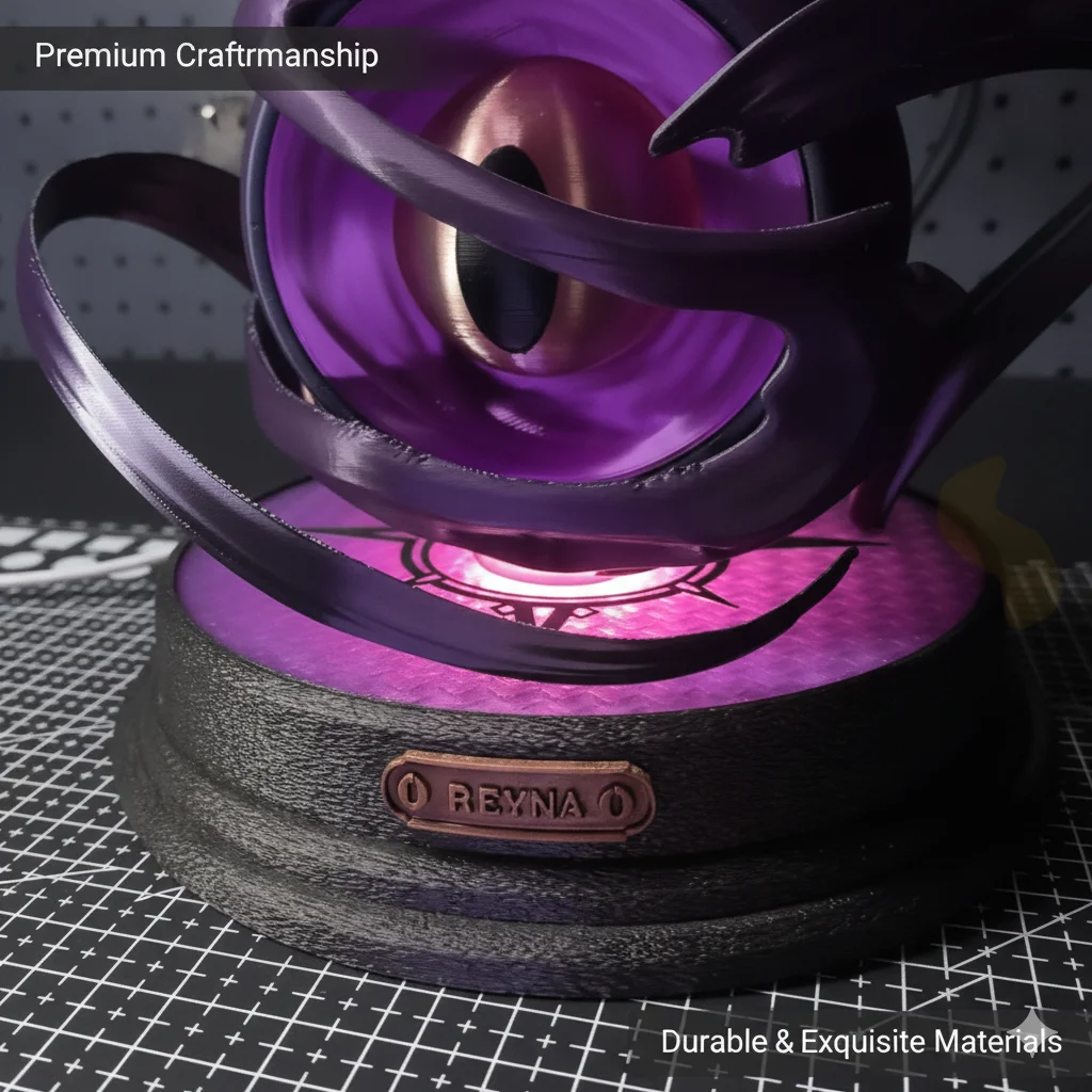 Valoranted Reynas Eye Figurine Glow Purple Demon Eye 3D Printed Figurine Gaming Room Desktop Ornament Collectible Gift Game Fans view 4