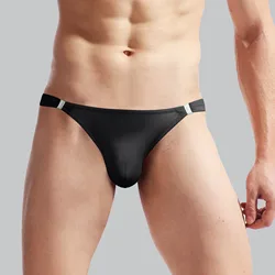 Verão gelo de seda troncos sem costura cintura baixa fivela briefs calcinha esportes respirável sólida bulge bolsa cuecas calzoncillos