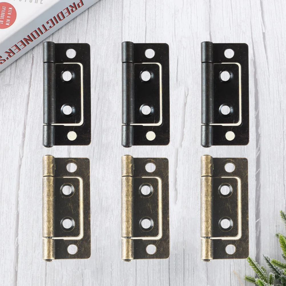 

6pcs Thickened Iron Mute Flat Sub-Door Hinge For Wooden Door Cabinet Diy Anti-Rust Stainless Steel Hinge Hardware Fitting