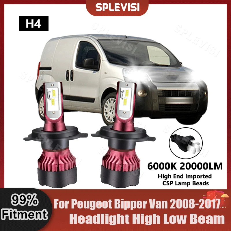 

SPLEVISI All-In-One 9003/H4 LED Headlight High Low Beam For Peugeot Bipper Van 2008 2009 2010 2011 2012 2013 2014 2015 2016 2017