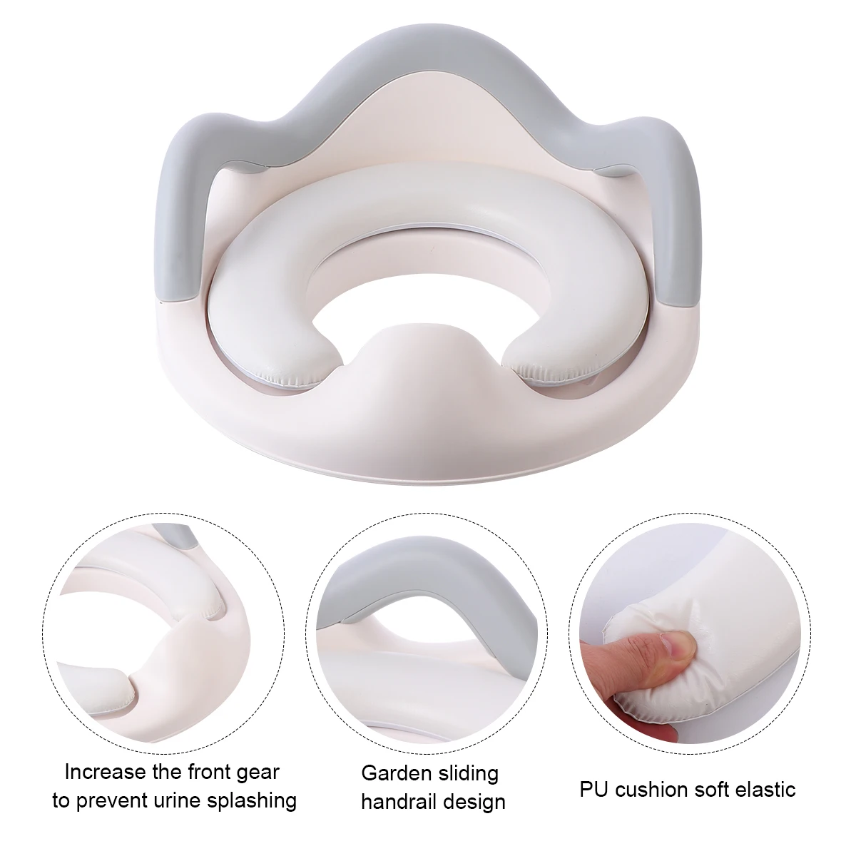 

Plastic Baby Toilet Seat Toddler Training Kids Potty Rings Large Grip H Anti Child Independent Travel