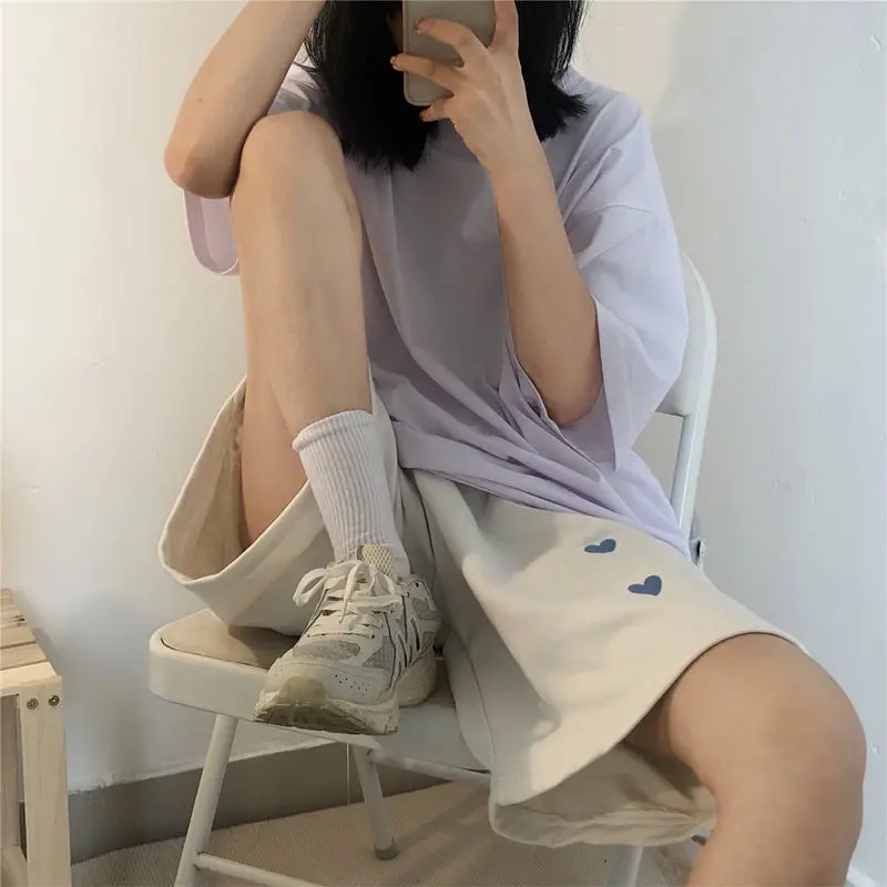 Salt Series Women's Short Pants Summer Thin Sporty Casual Five-Quarter Length Flattering Wide-Leg Mid-Pants Versatile Style