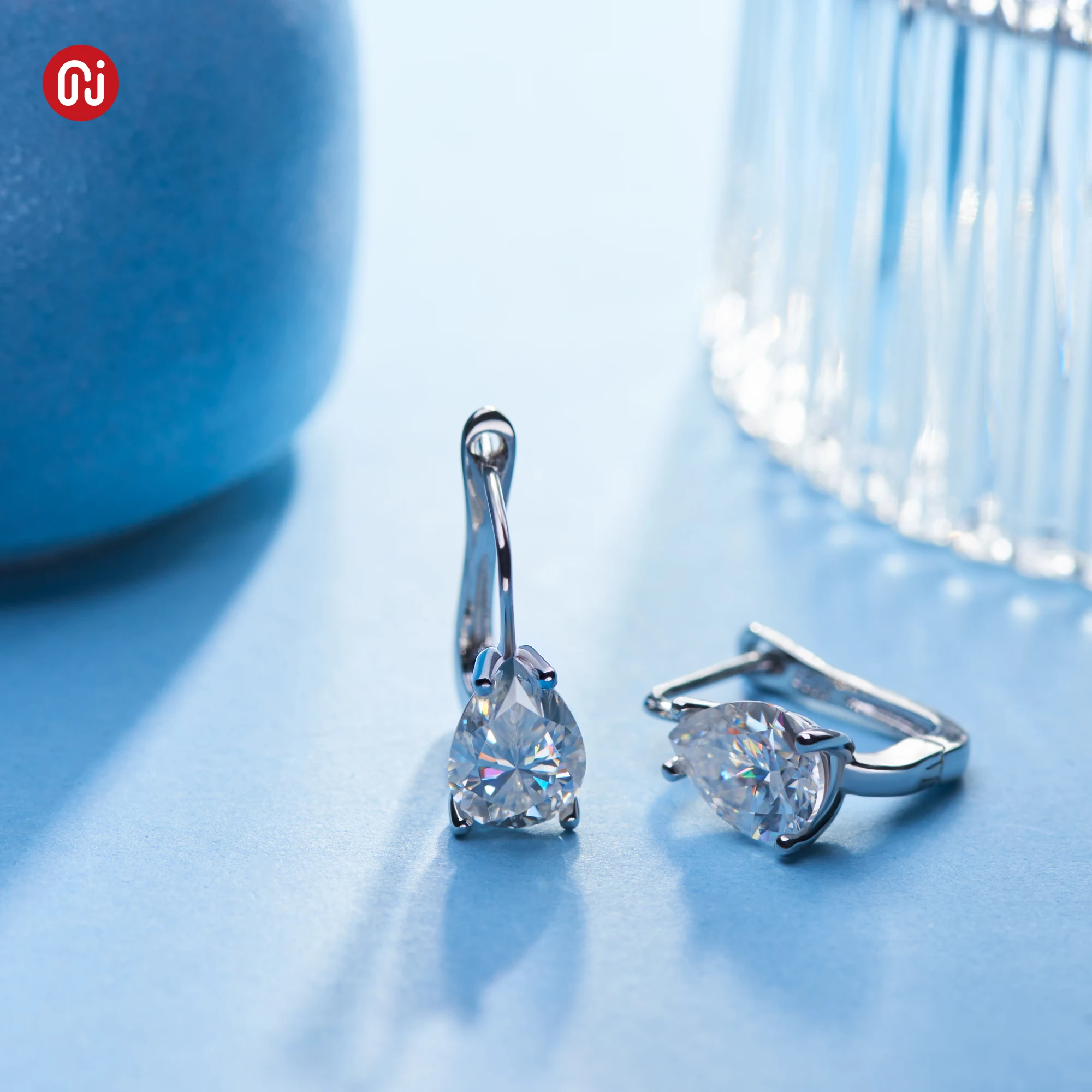 GIGAJEWE Moissanite D kolor VVS1 całkowita 2.5ct 925 srebrny spadek kolczyk 18K diament powlekany złotem Test przeszedł biżuteria kobieta dziewczyna prezent — zdjęcie 5