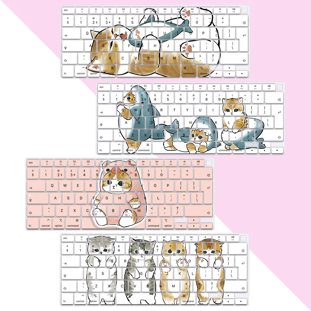 

Cute Cat Mofusands EU Layout Color Print Soft Silicone Keyboard Cover For Macbook 2020 Air A2179 A2337