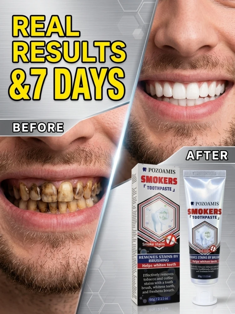 Smokers Toothpaste for Daily Oral Care, Reduce Surface Pigment Stains on Teeth, Improve Teeth Brightness, Deliver Fresh Breath, Gentle Deep Cleaning Tooth Paste