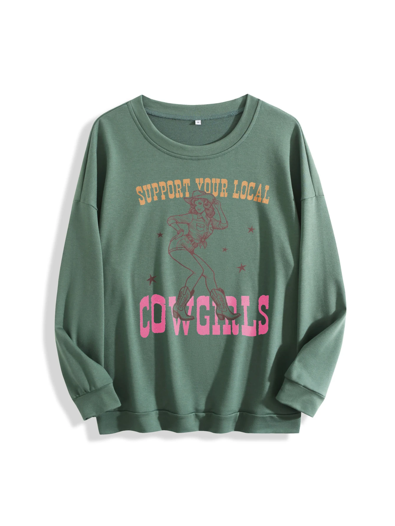 سترة نسائية من Western Girl Cozy متعددة الألوان برقبة دائرية من القطن الخالص للجنسين لخريف وشتاء، أزياء رياضية جاهزة لجميع القديسين