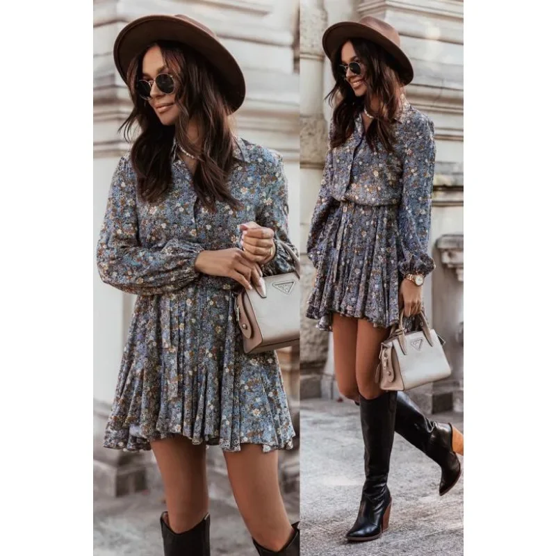 2024 Fashion Rush Hot selling Leisure Fashion Women's New Shirt and Dress vestidos de tricô femenino  dress for women  dresses