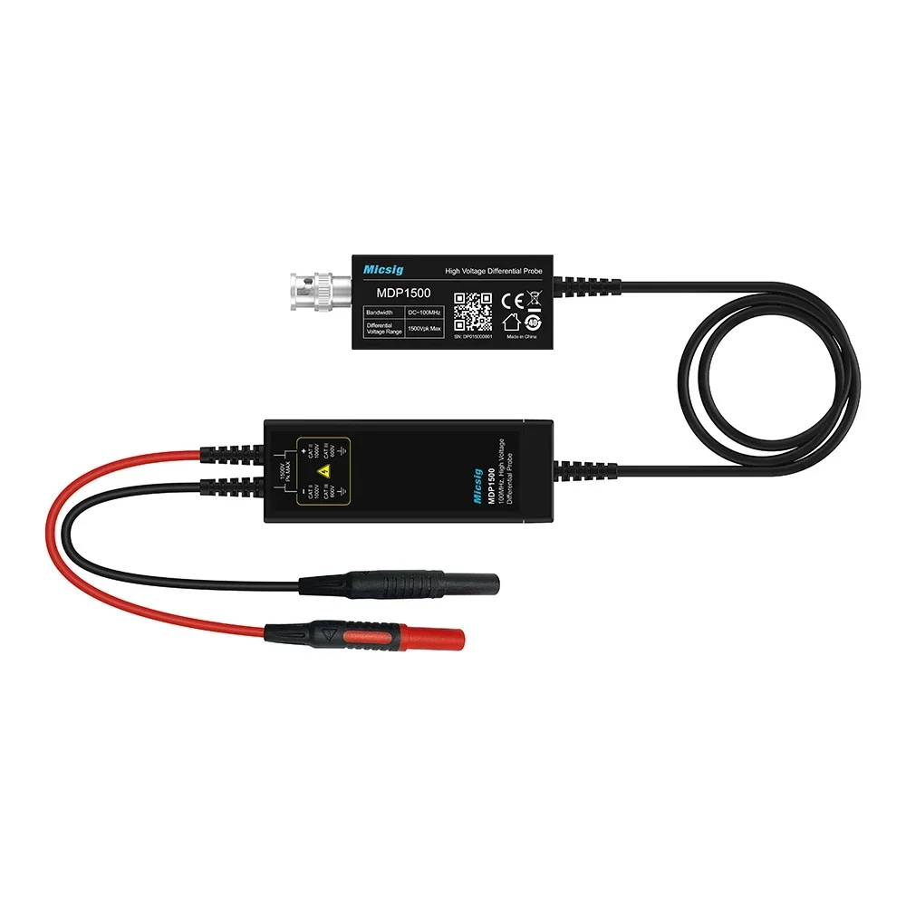 Micsig NEW Oscilloscope High Voltage Differential Probe Kit 1300V 100MHz 3.5ns Rise Time 50X/500X Attenuation Rate DP10013