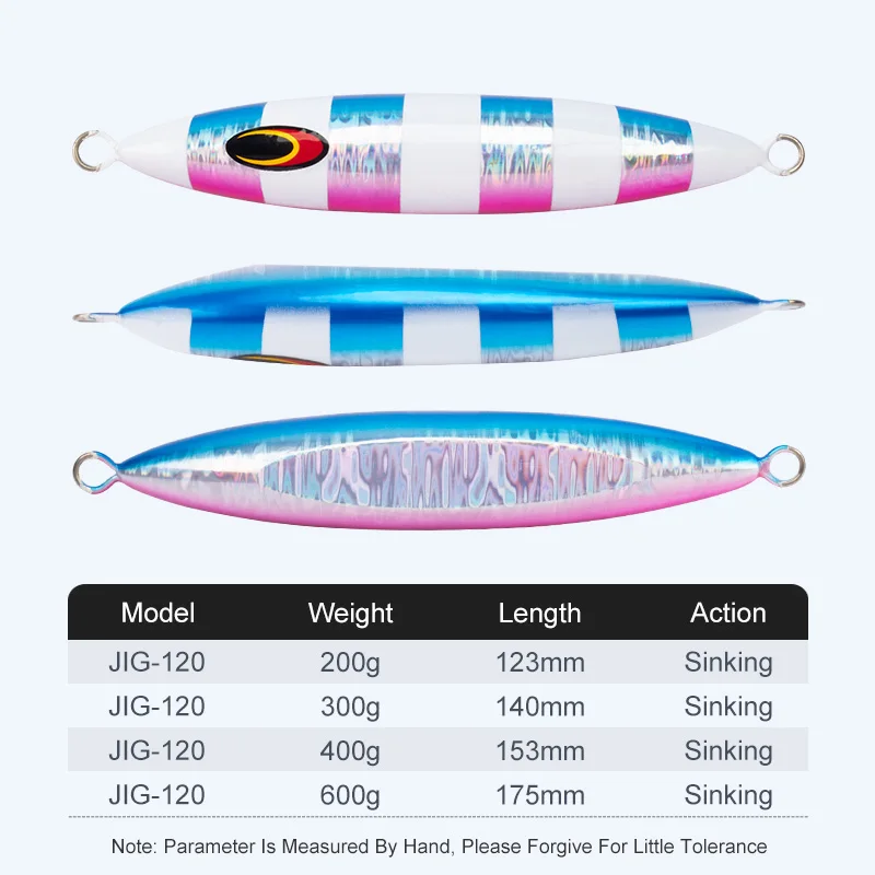 TEASER J120 400g 600g saltwater fishing metal jig bait luminous jigging lure artificial fast sinking fishing metal jigging lure