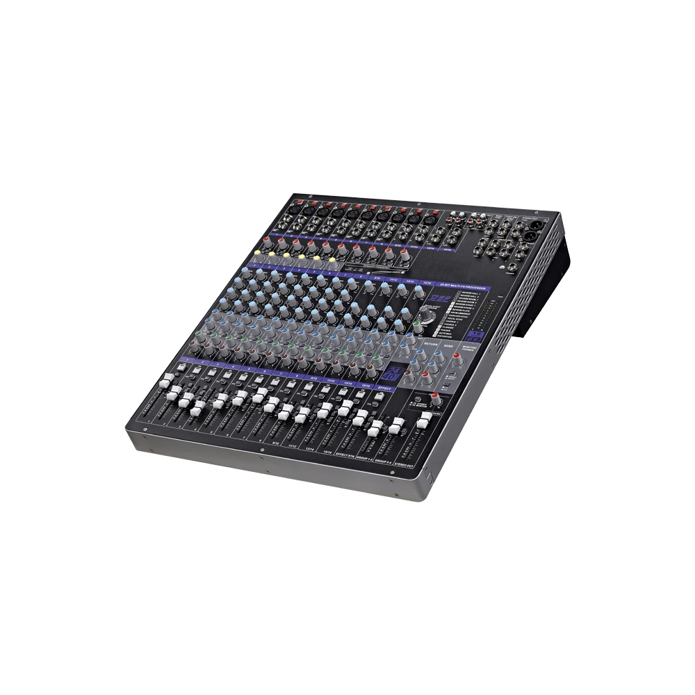 Ipalead MC-316 16-Channel 4-Bus Professional Plastic Audio Mixer 48V Phantom Power DSP Effects Bluetooth USB Surround Sound