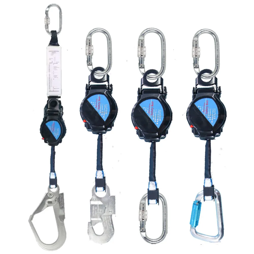 Work Safety Harness Belt Rope Fall Arrestor Self-locking Self-Retracting Lanyard Anti Fall Speed Difference Heavy Duty Lifeline