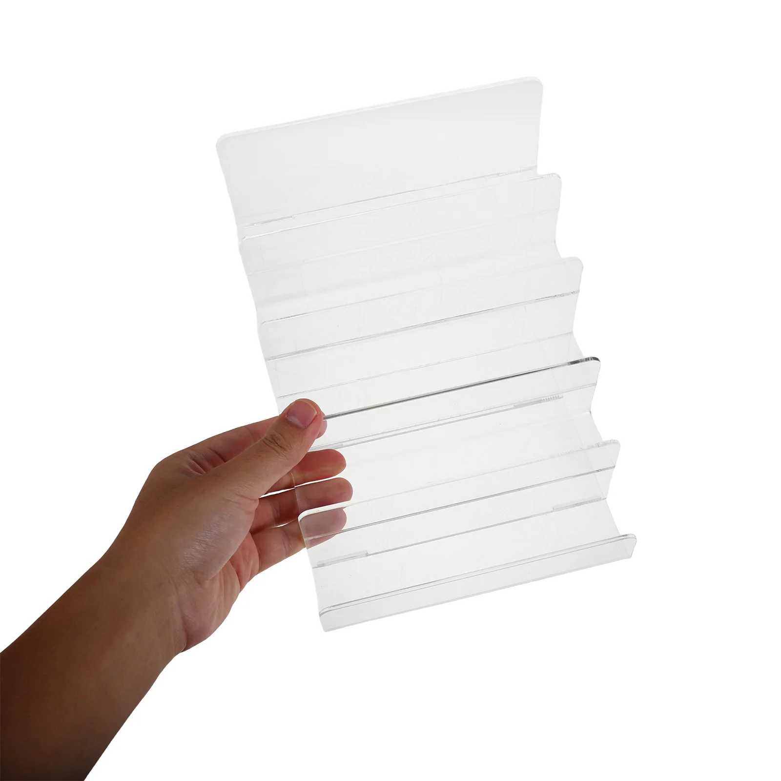 

5 Tier Acrylic Display Shelf Clear Riser Stand For Wallets Sunglasses Jewelry Makeup Perfume Handbags Organizer Storage Rack