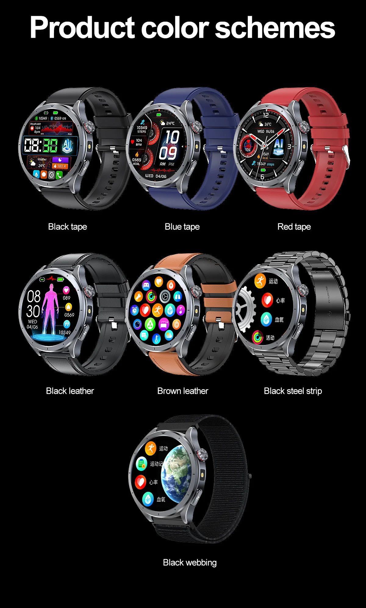 2026 Neue Körperfettanalyse Gesundheits-Smartwatch EKG+PPG Harnsäure Blutdruck Blutsauerstoff Uhr Anruf-Smartwatch für Männer Frauen – Detail 27