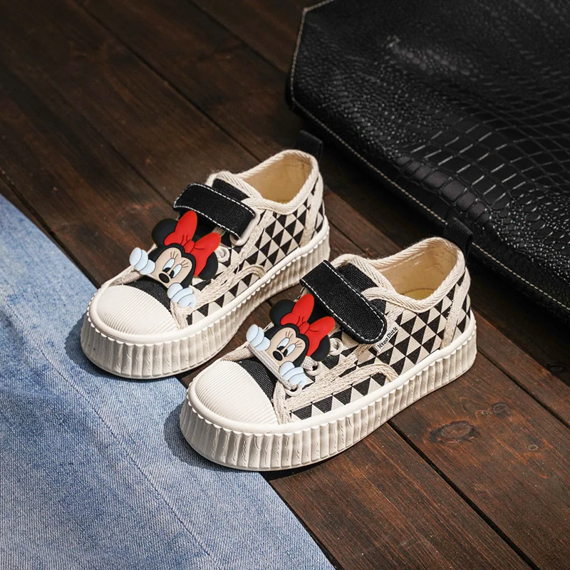 Disney Mickey Mouse Toddler Shoes Boy and Girl Children Canvas Casual Shoes Spring and Autumn Soft Sole Sports Shoes Sneakers