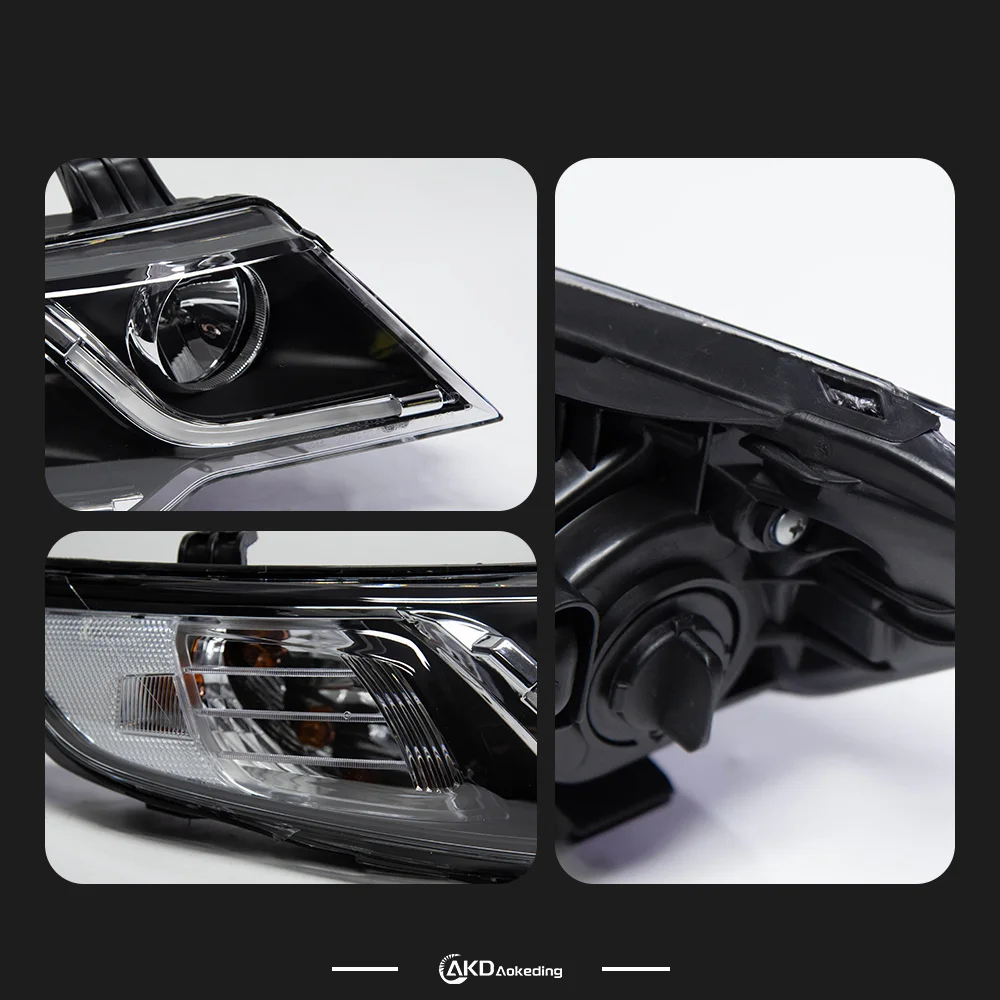 2 PCS Auto Car Head Light Parts For KIA Forte Cerato 2009-2013 LED Lamps Headlight Replacement DRL Dual Projector Facelift