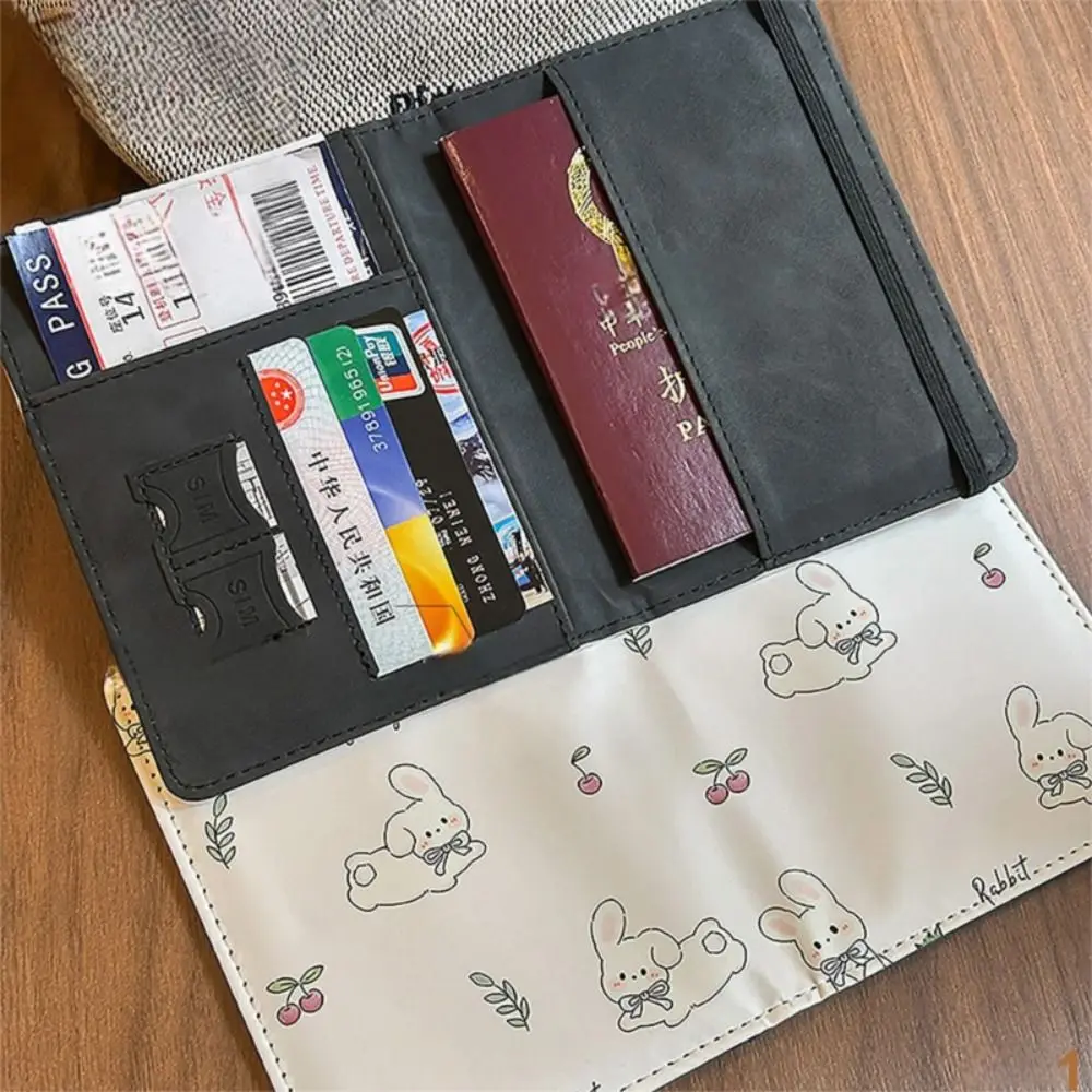 

PU Leather Capybara Passport Holder Ultra-thin Multi-function Passport Bag Portable Cartoon Credit Card Wallet