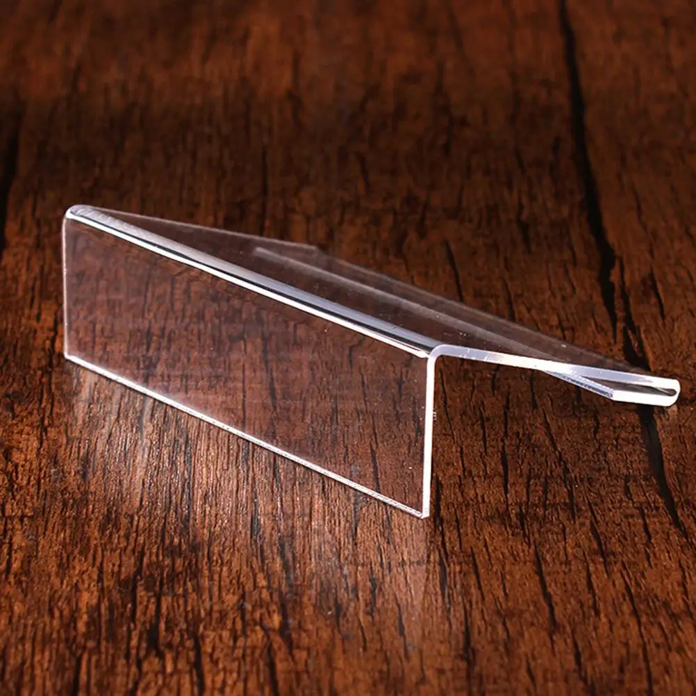 10Pcs Acrylic Price Tag Holder 4x2cm Wear Resistant Display Stand Stable Card Note Reminder Supermarkets Restaurants