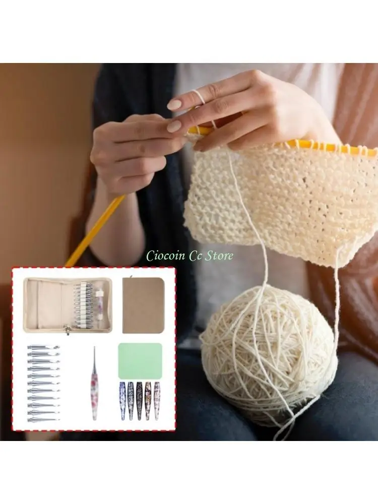 

Алюминиевый крючок X90F с 12 сменными наконечниками, инструмент для вязания пряжи