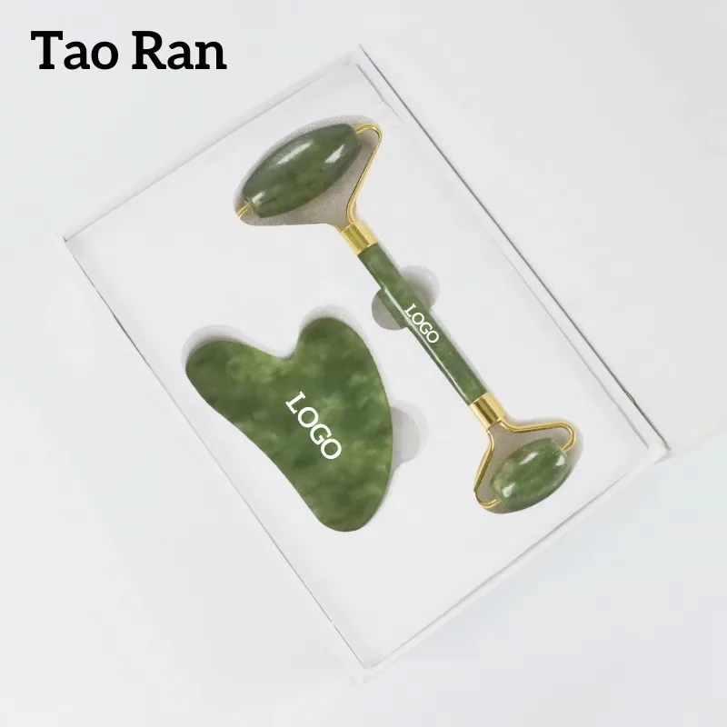 Jade Roller & Gua Sha Set Natural Stone Anti‑Aging Face Neck SPA Massage Skin Care Beauty Tool For Home Salon Use