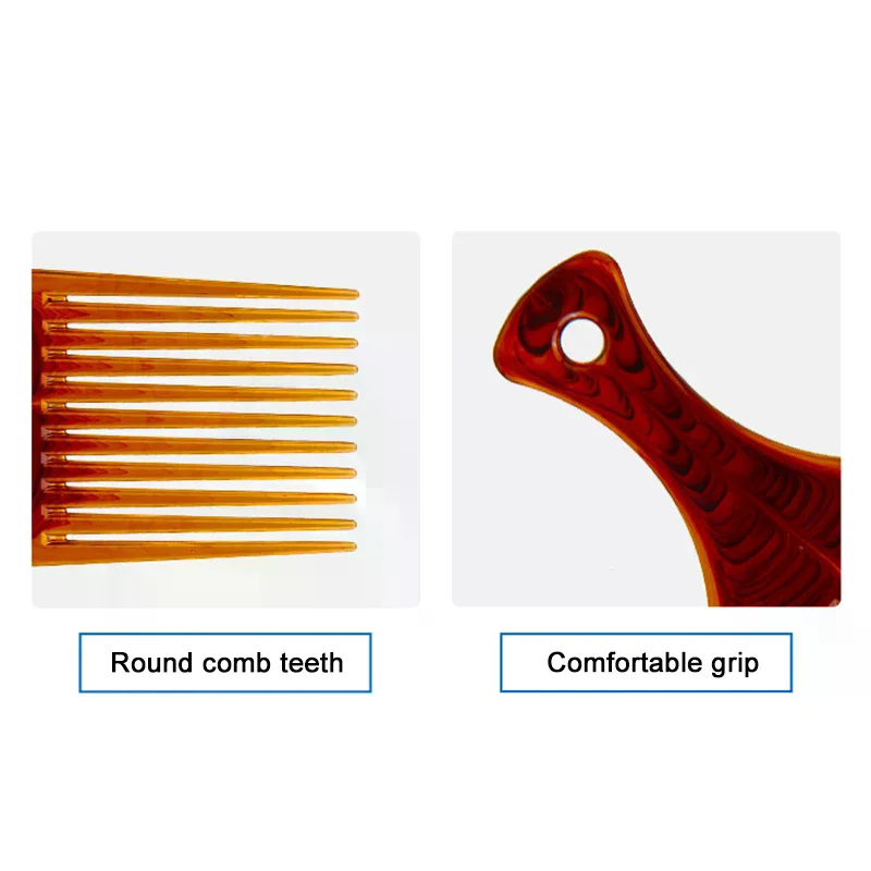 Teeth Brush Pick Comb Fork Hairbrush Insert Hair Pick Comb Plastic Combs For Curly Afro Hair Styling Tools For Women Men Wide