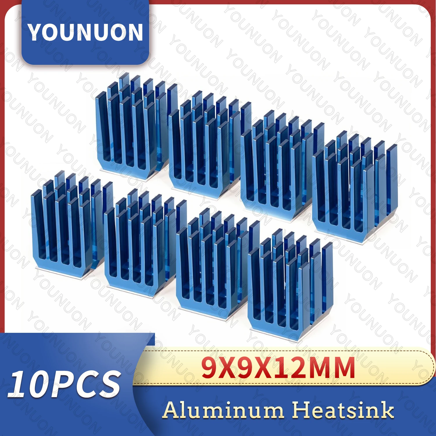 10PCS YOUNUON Aluminum Mini IC Chipset Cooling Cooler Heat Sink Heatsinks 9 x 9 x 12mm