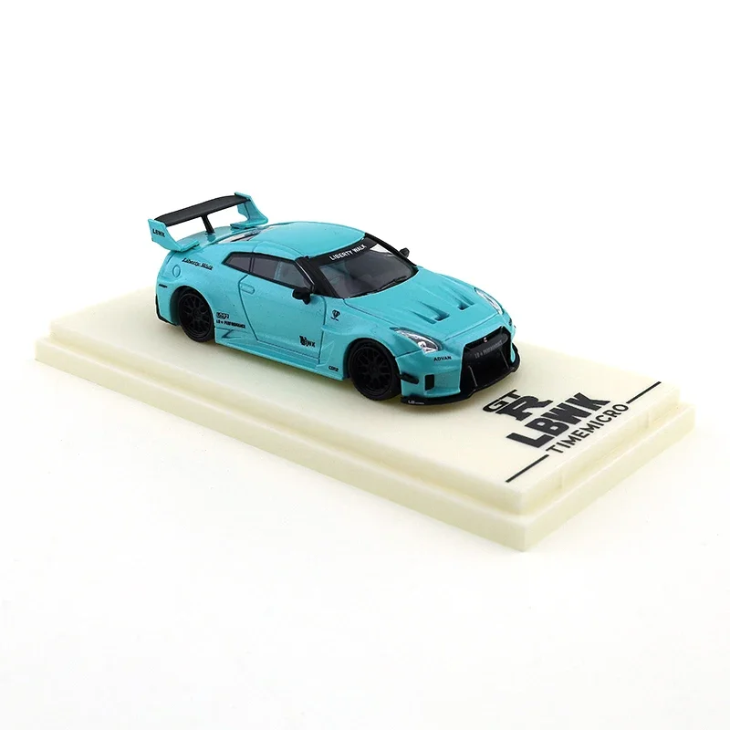 TIJD MICRO 1/64 Nissan GTR3.0 Tiffany Blauwe Auto Legering Speelgoed Motorvoertuig Diecast Metalen Model Kinderen Kerstcadeau Speelgoed voor Jongens