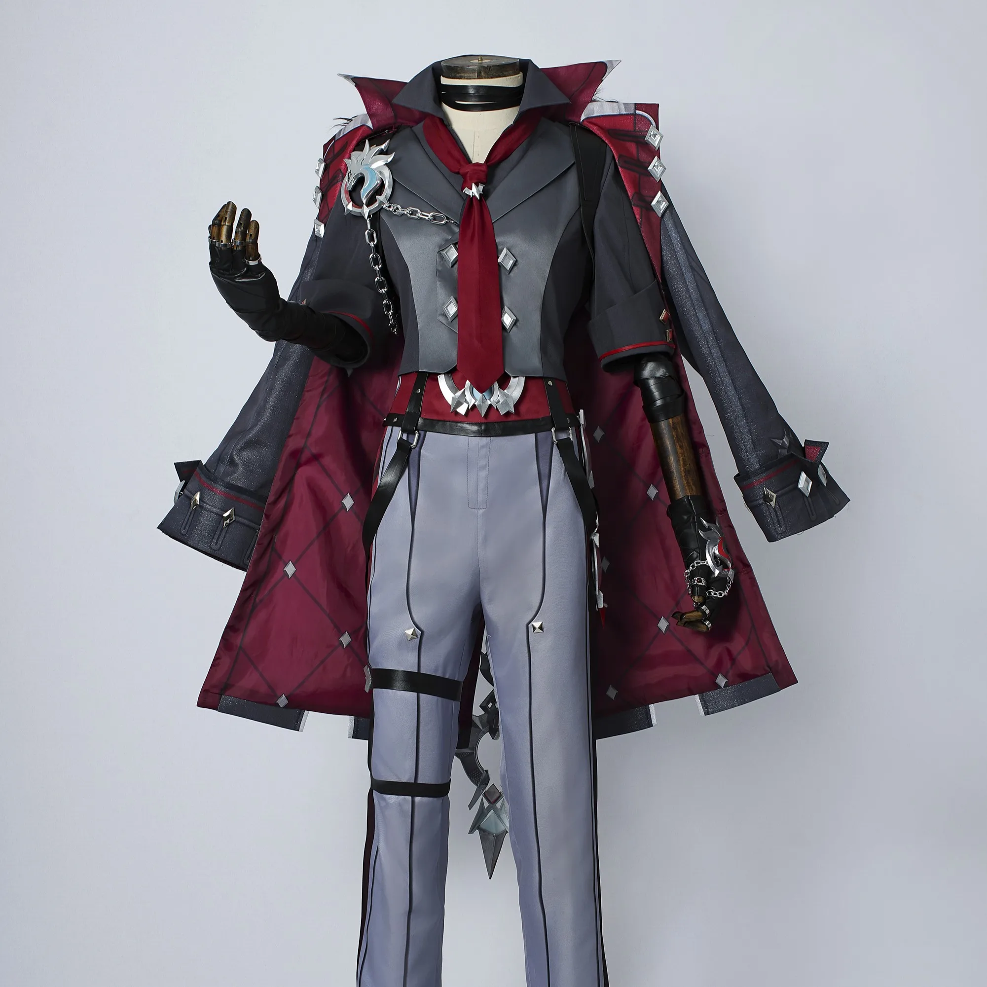 

Wriothesley Cosplay Game Genshin Impact Fontain Costume Coat With Metal Accessories Full Set For Comic Con Party