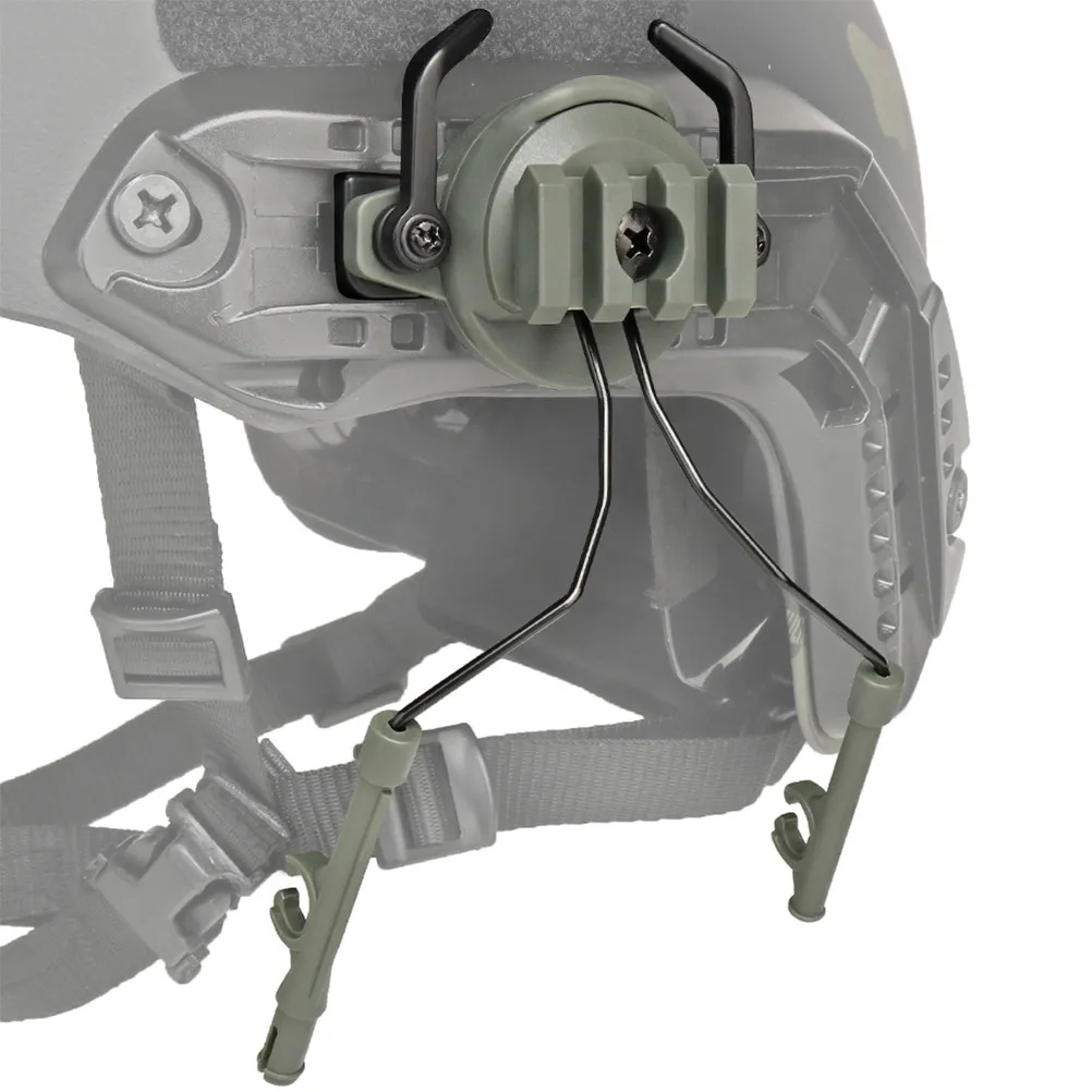 Rotating Headset Holder 19 to 21mm Rail Mount Earmuff Support with Cable Routing for Outdoor Gear