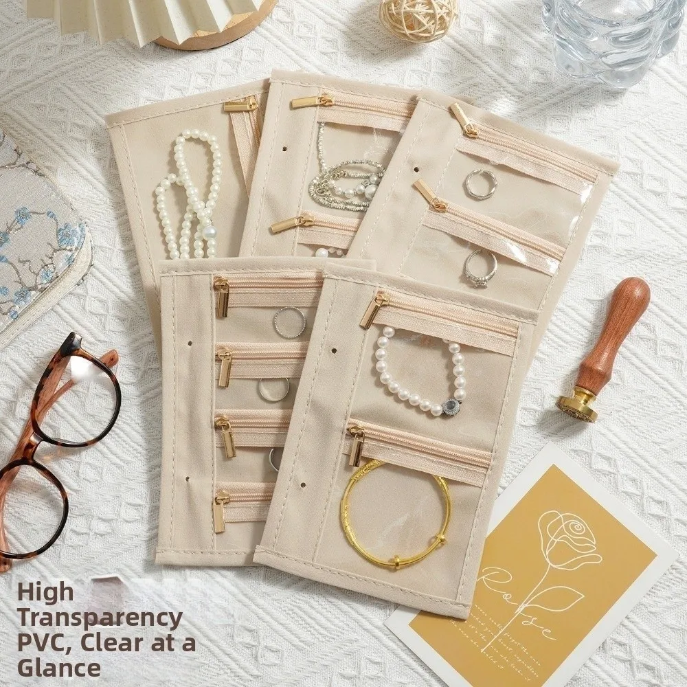 

Многослойный органайзер для украшений с цветочным узором, защитой от окисления и молнией