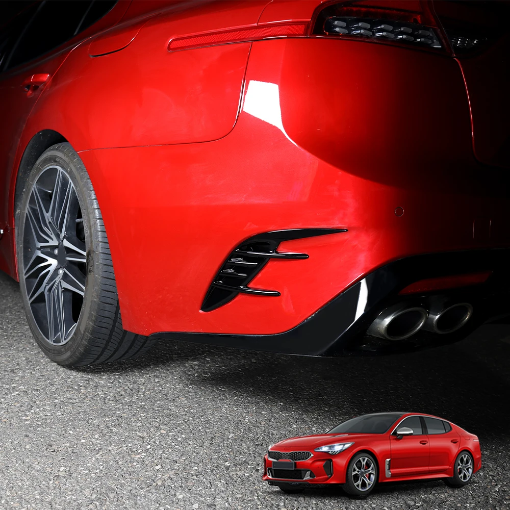 

2PCS For Kia Stinger 2018-2023 LHD RHD Black Rear Fog Light Lamp Cover Trim Exterior Car Styling Accessories