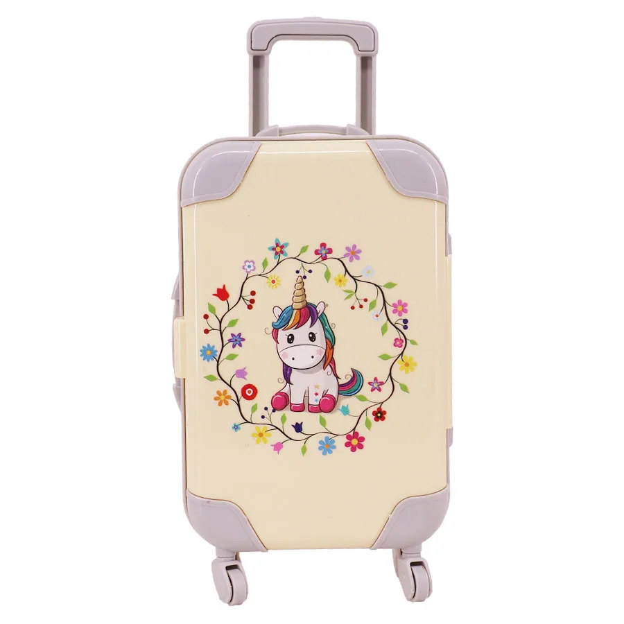 Bright Holiday Travel Doll Suitcase & Dress Outfit Set Fit for 18 Inch & 43cm American Doll, Vacation Dress‑up Accessories Girls