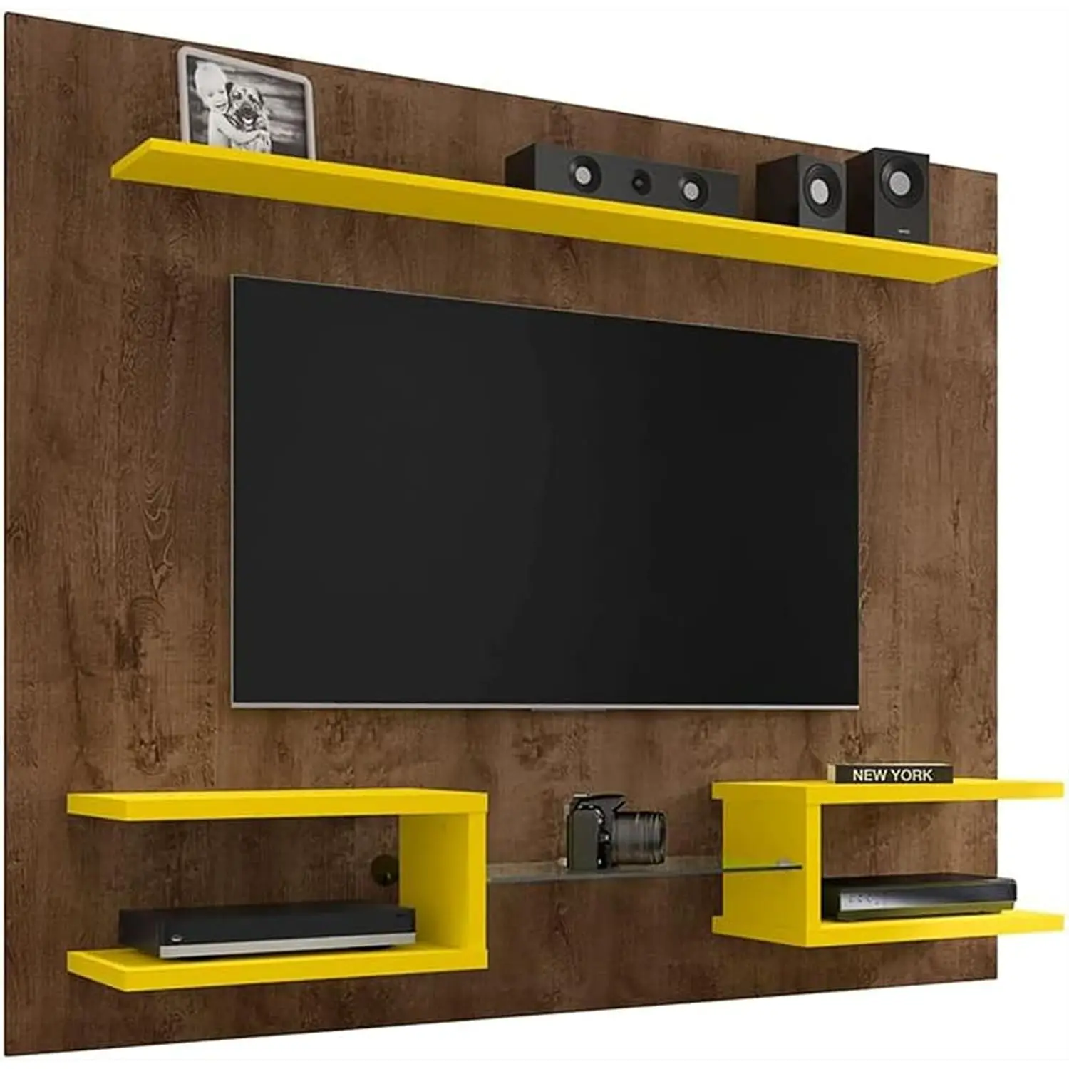 Floating Entertainment Center For Living Room, Wall Mounted TV Stand With Display Shelves, Wire Management &, Customized