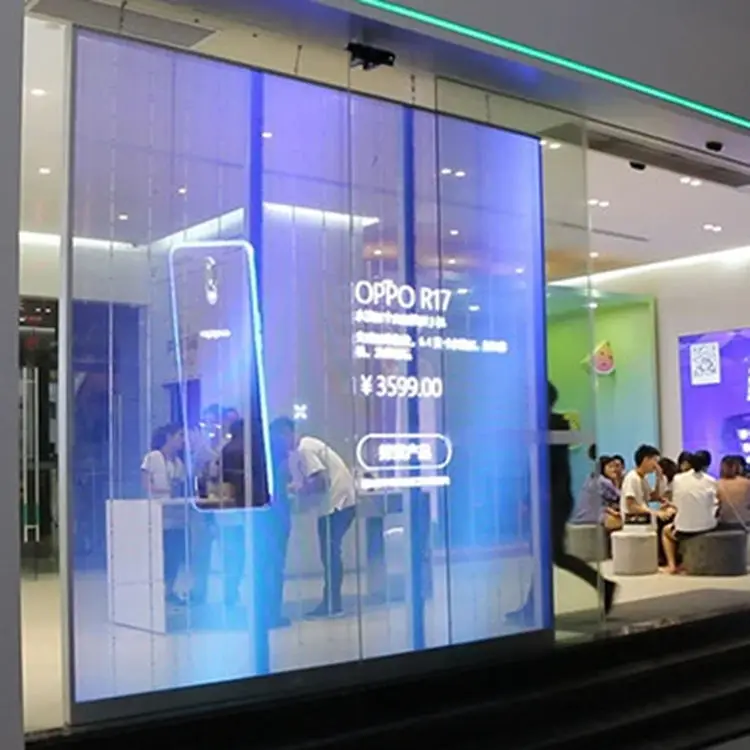 Landmark Buildings Retail Stores SDK Support Animation Video Wall Transparent LED Screen Film OEM for Indoor Advertising