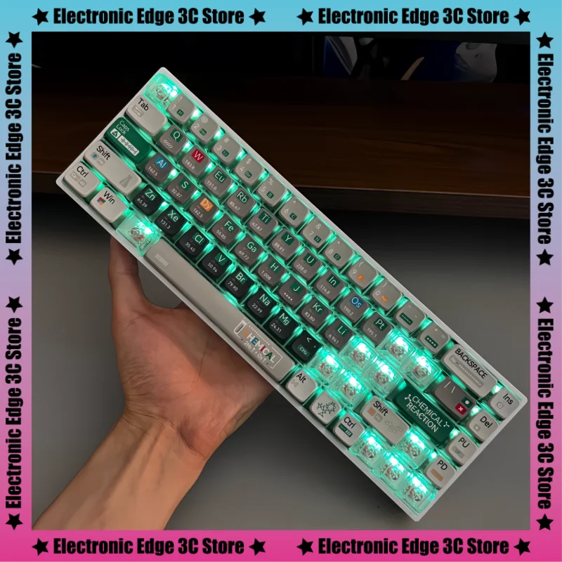 Chemical themed keycaps 125 keys transparent on all sides MDA height PBT thermal sublimation gaming mechanical keyboard key cap